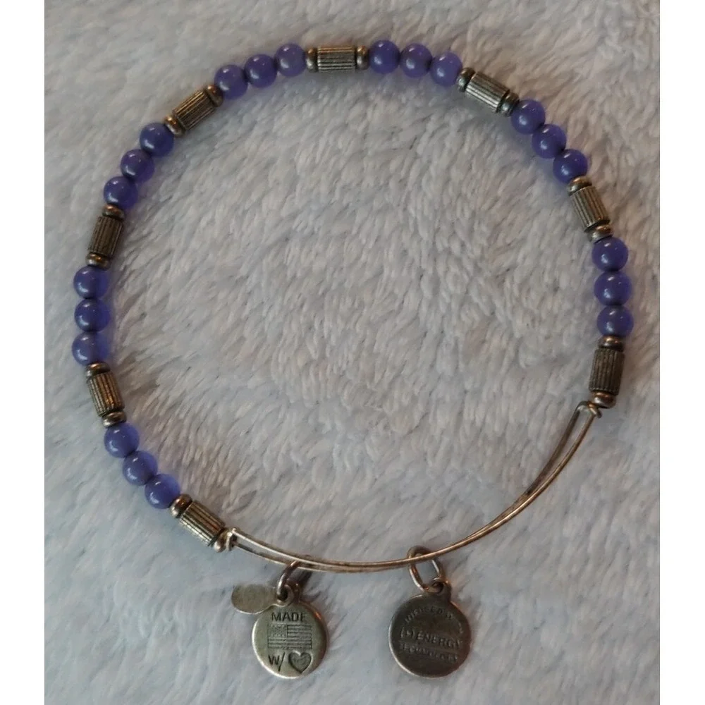 ALEX AND ANI  Energy Blue Stone BANGLE BRACELET Silver